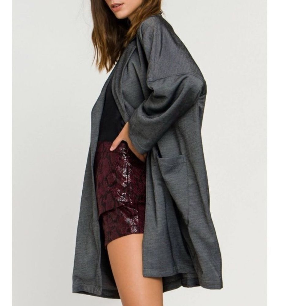 Grey Lab Gray Open Front Oversized Blazer Jacket(… - image 2